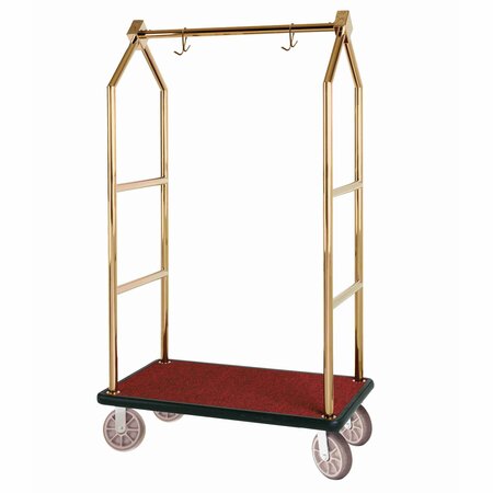 HOSPITALITY 1 SOURCE Contemporary Bellmans Cart, Gold Finish BCF105TG